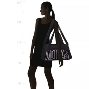 Adidas GRAPHIC Duffel Bag BLACK WHITE LOGO ZIP TOP Sports Travel ONE SIZE NEW